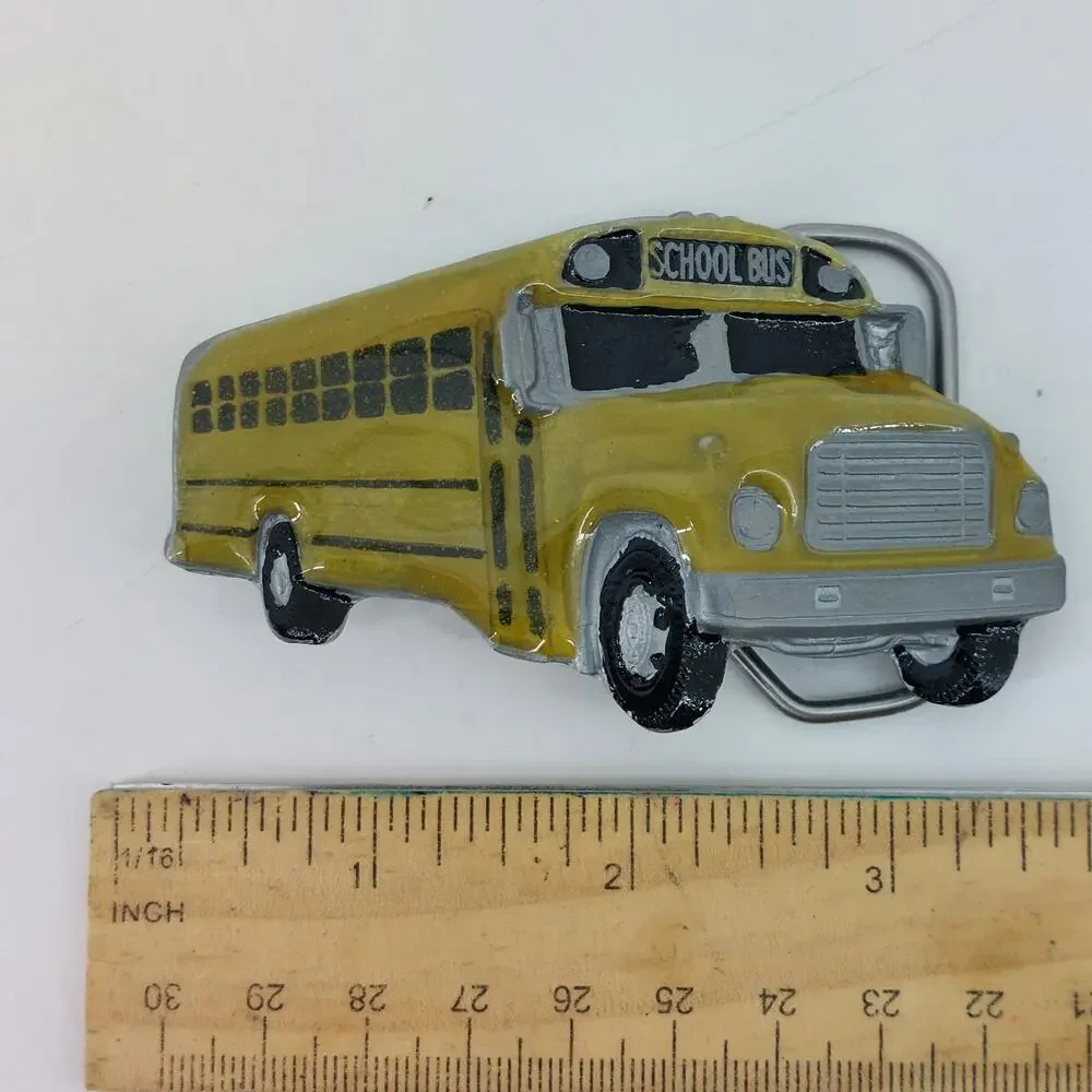 Great American Buckle Yellow Enamel School Bus Belt Buckle